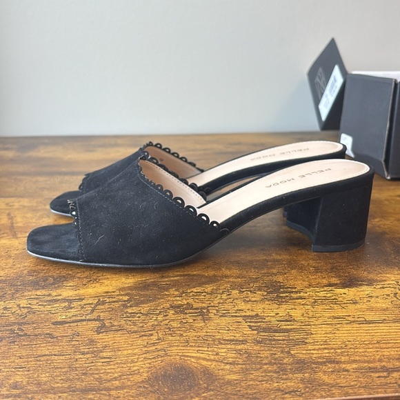 Pelle Moda Rayna Black Suede Heels 9 - Picture 1 of 10